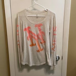 Light Gray Mets Long Sleeve Shirt